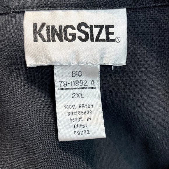 King Size Shirt Mens 2XL Big Black Short Sleeve Button Down Fruit Cocktails - Picture 7 of 9